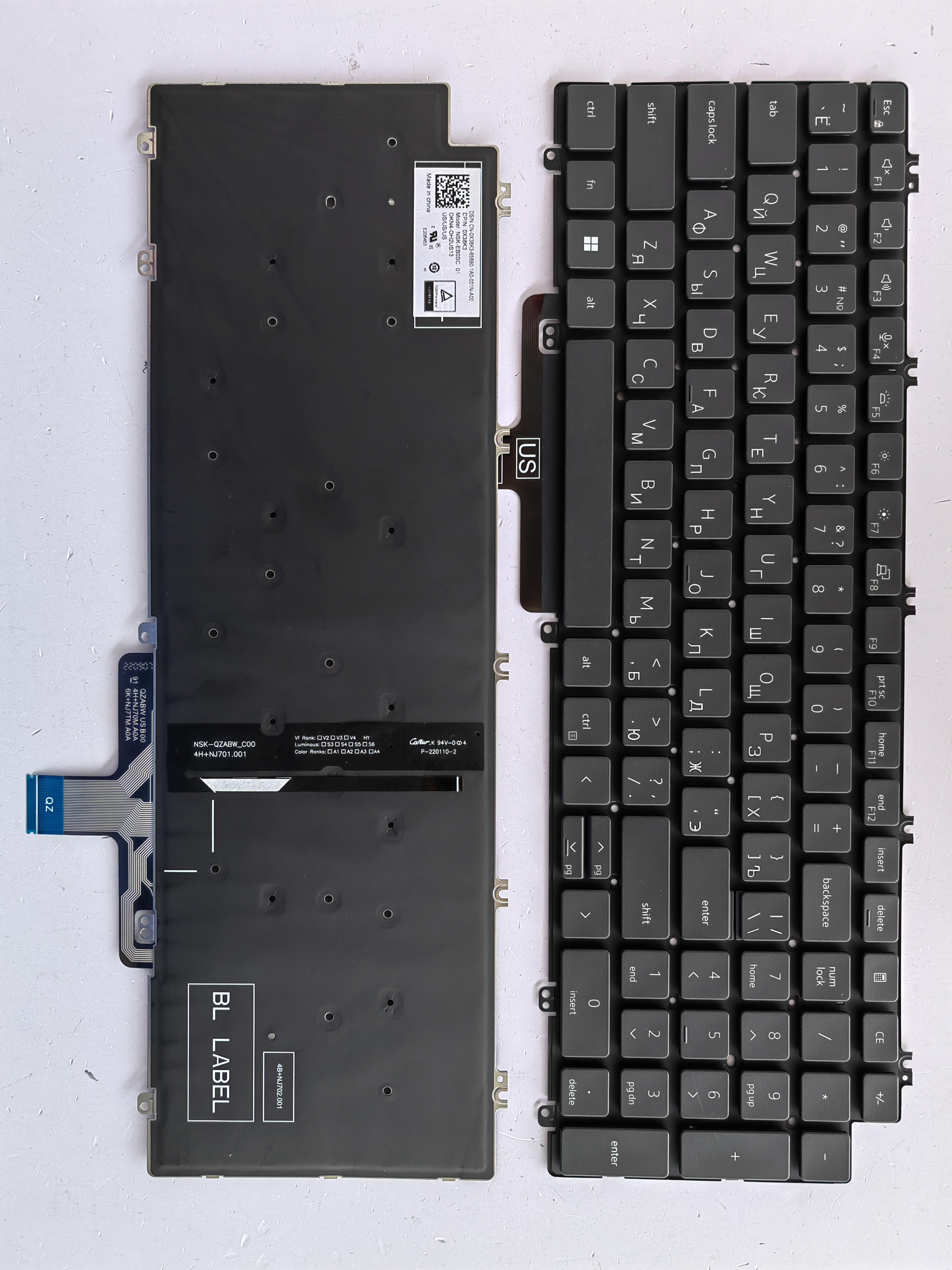 Picture of New Replacement Laptop Keyboard For DELL 3561/3560/latitude5520/5521/7550 BLACK Backlit (OEM) RU Layout